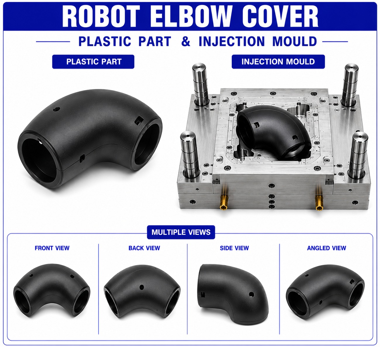 Robot Plastic Elbow Cover Mould and Moulding Services